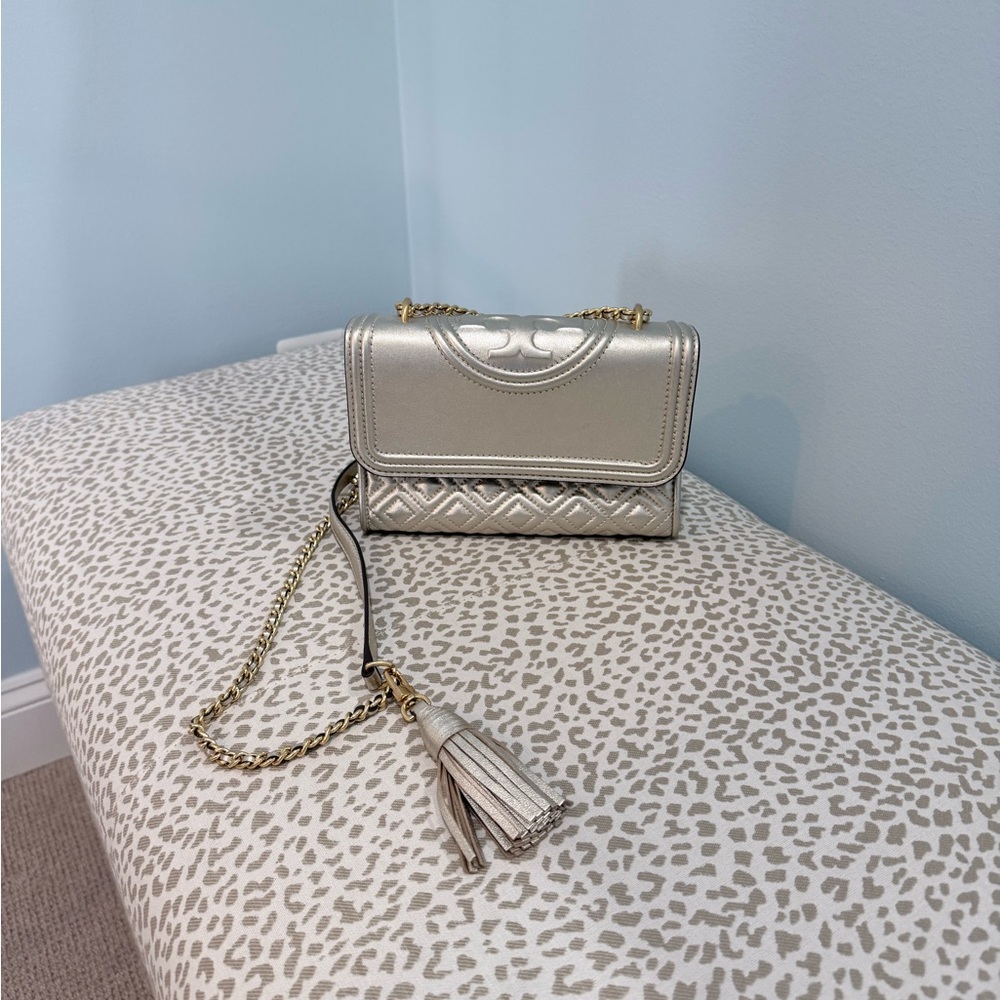 Tory Burch Small Fleming in Champagne (gold-ish ) w gold hardware